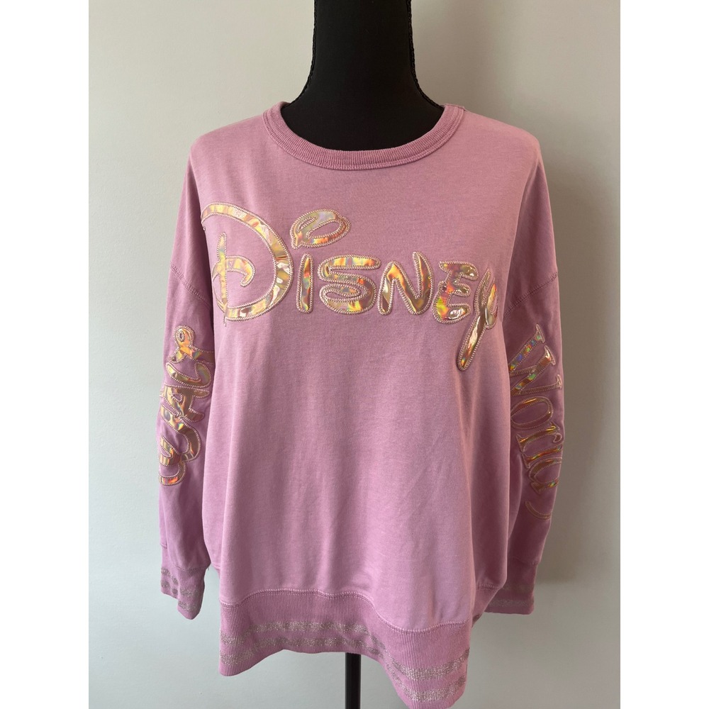 Disney World 50th Anniversary Sweatshirt Pink Iridescent‎ Logo XL Spirit Jersey